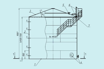 Чертеж Резервуар вертикальный РВС 400 м3